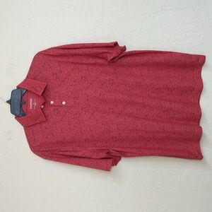 LIKE NEW Roundtree & Yorke TravelSmart Orange Patterned Polo Shirt Medium